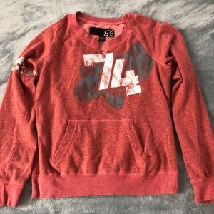Pink Fox Motocross Sweatshirt with Pocket Medium